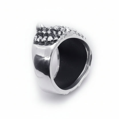 Big Bear Head Sterling Silver Ring