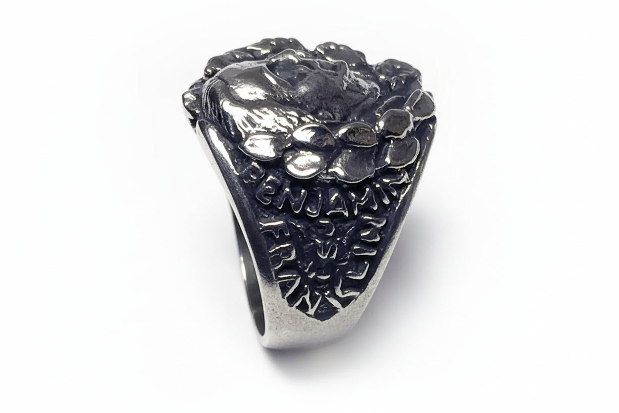 Benjamin Franklin "In money I trust" Silver Ring
