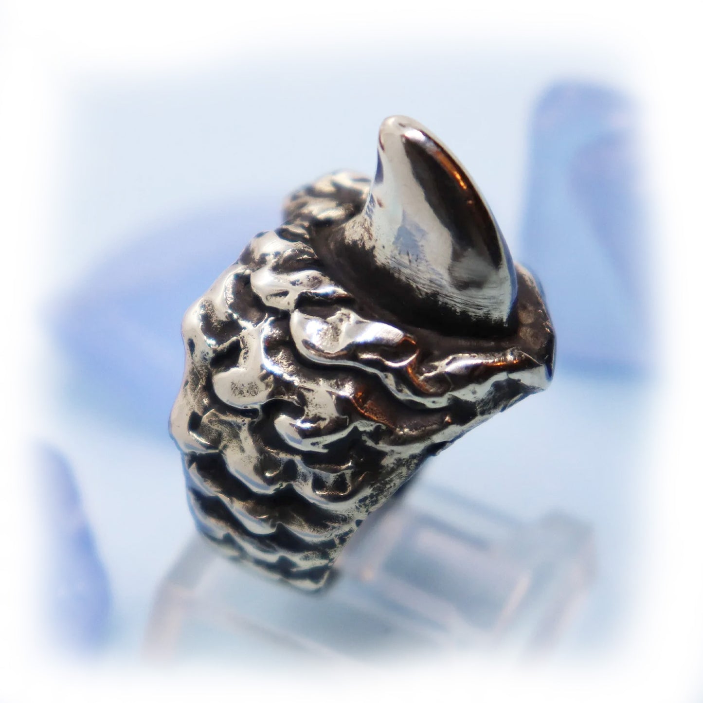Big Shark Fin Sterling Silver Ring