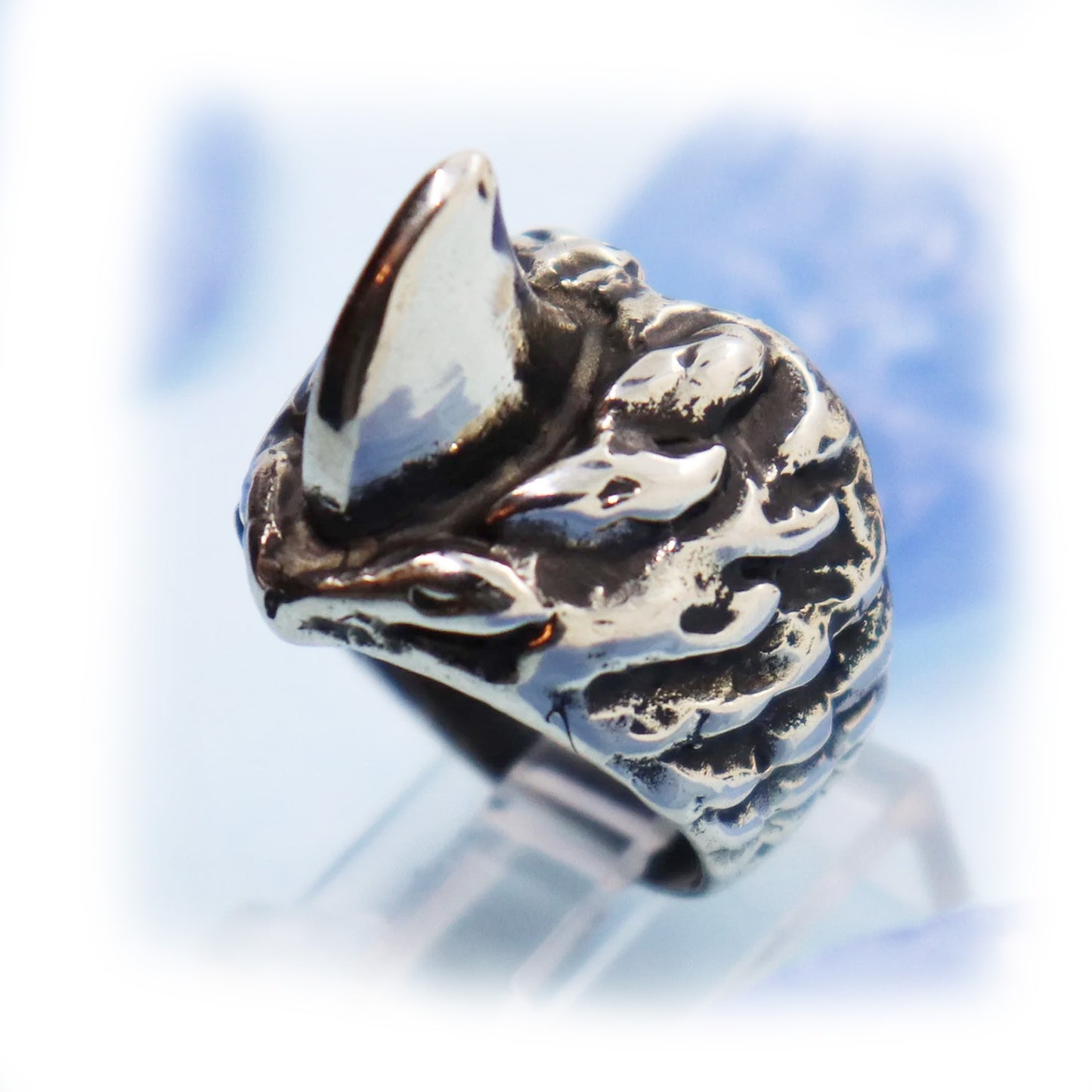 Big Shark Fin Sterling Silver Ring