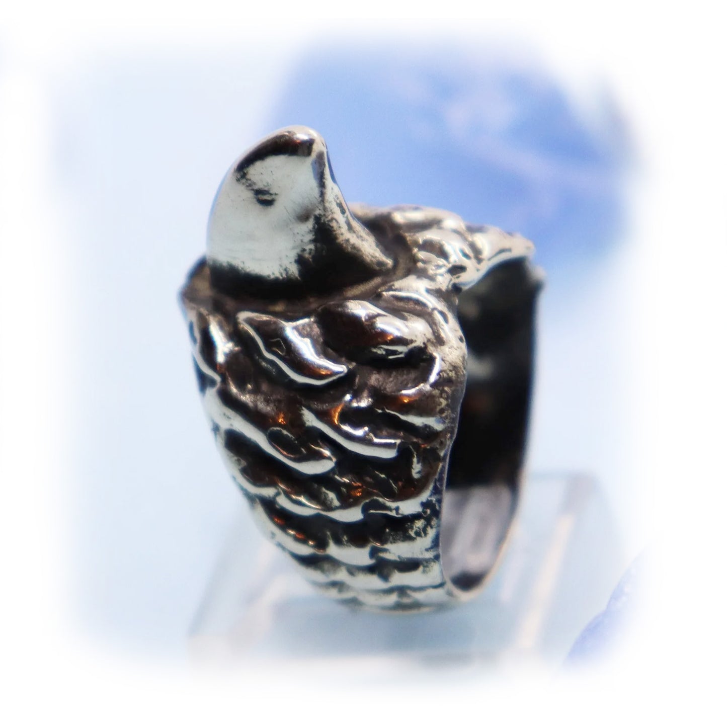 Big Shark Fin Sterling Silver Ring