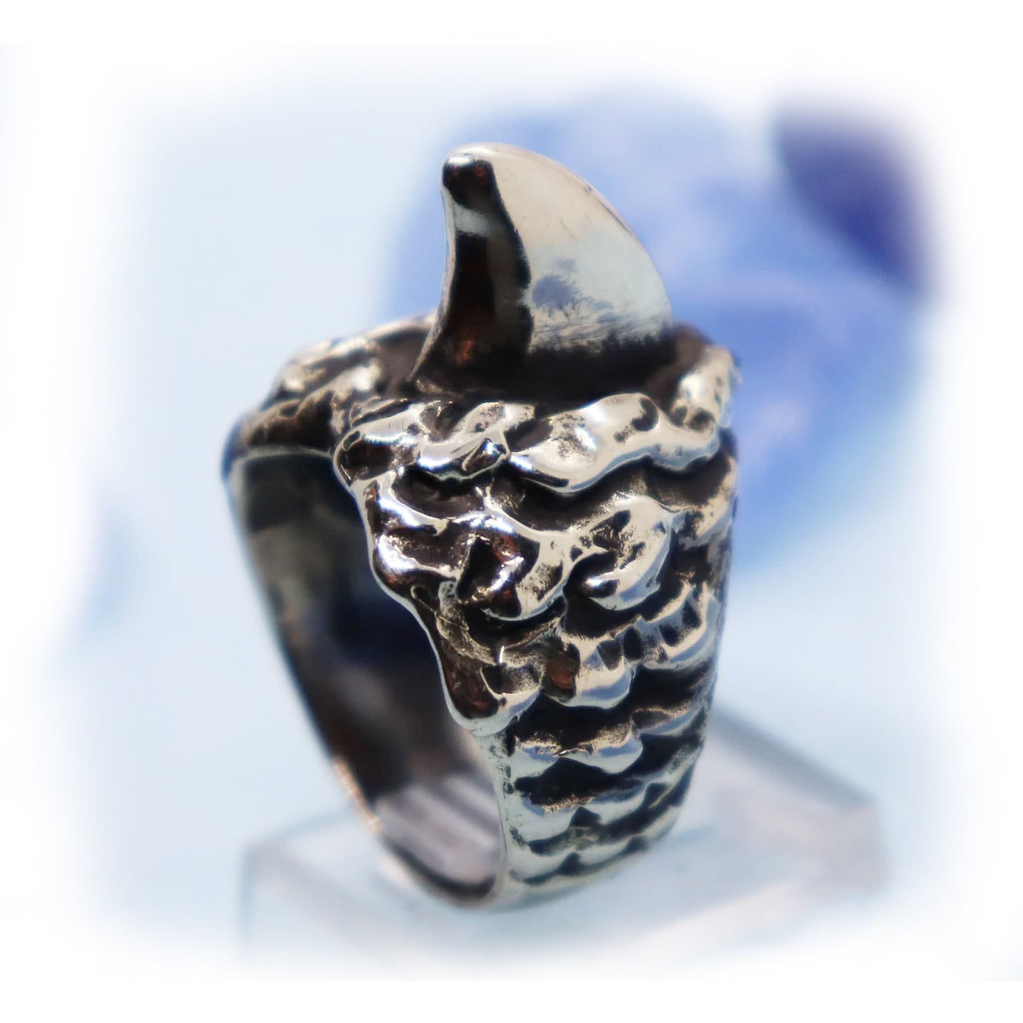 Big Shark Fin Sterling Silver Ring