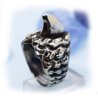Big Shark Fin Sterling Silver Ring