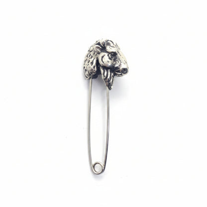 Bison Head Sterling Silver Safety Pin