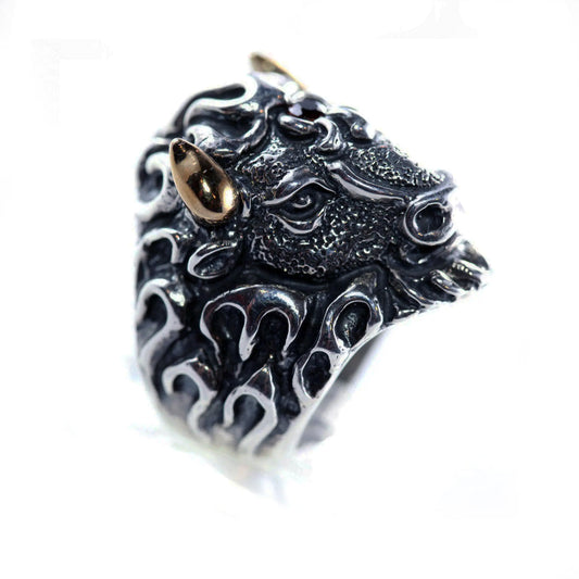Bison Sterling Silver Ring