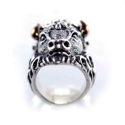 Bison Sterling Silver Ring