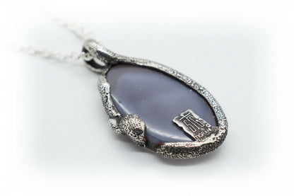 Black Mamba Natural Amethyst Stone Sterling Silver Necklace V2