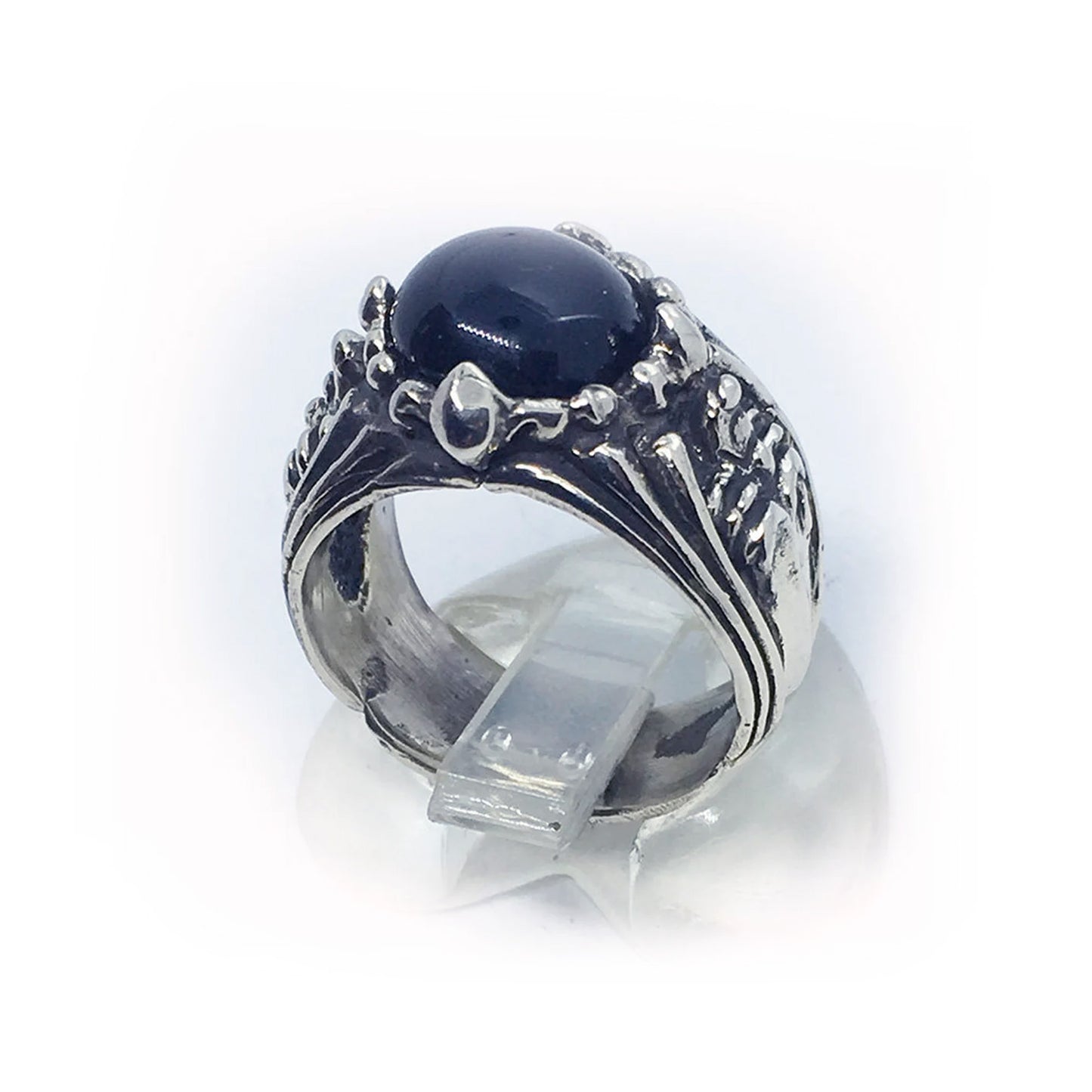 Black Onyx Stone Sterling Silver Ring