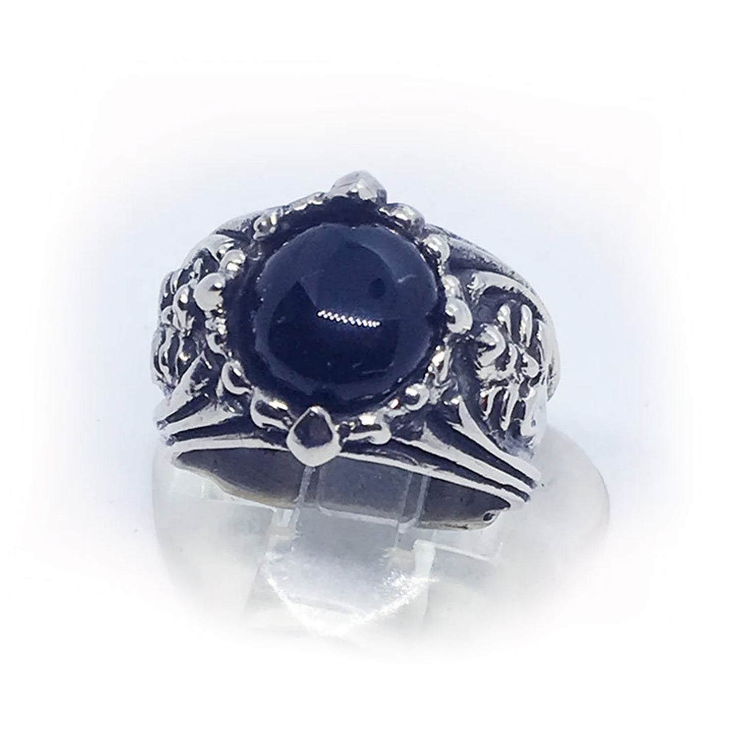 Black Onyx Stone Sterling Silver Ring