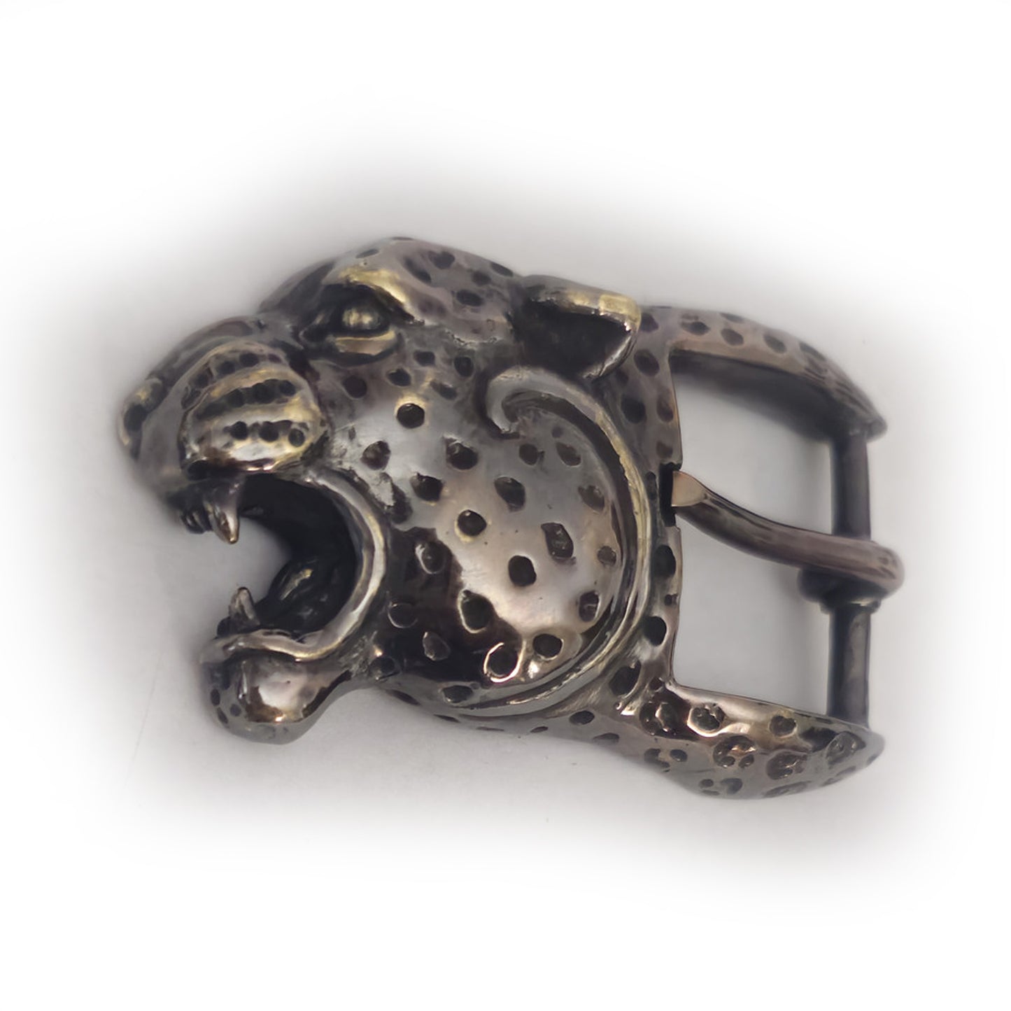 Black Jaguar Angry Head Bronze Belt Buckle