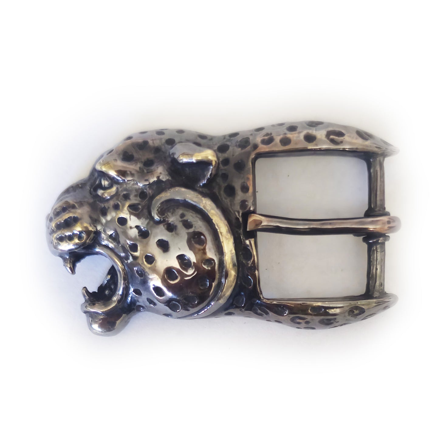 Black Jaguar Angry Head Bronze Belt Buckle