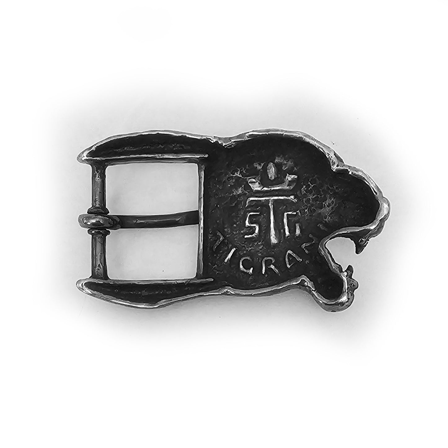 Black Jaguar Angry Head Sterling Silver Belt Buckle