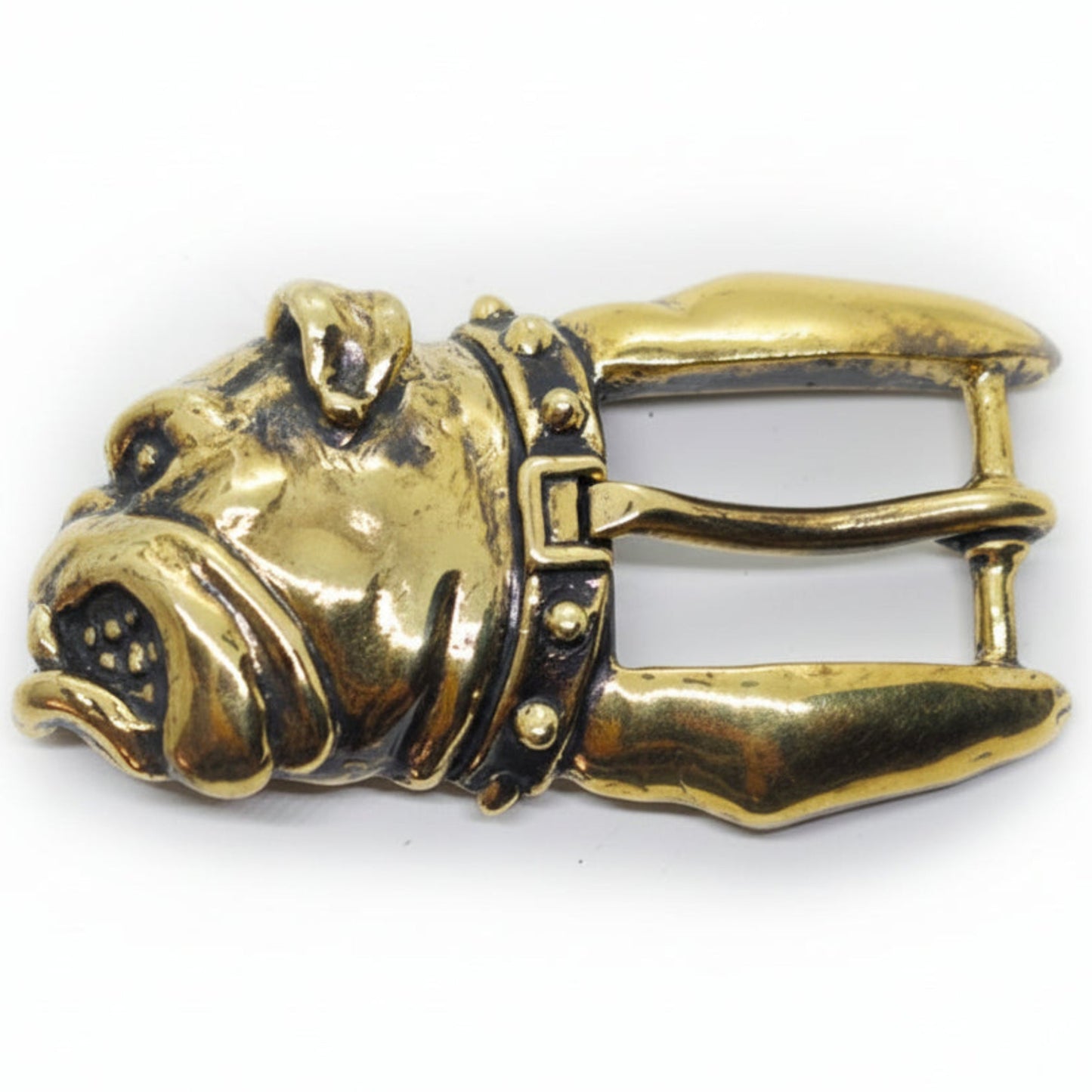 Bulldog Angry Head Bronze Belt Buckle