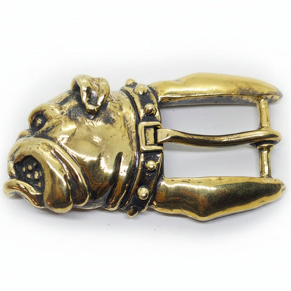 Bulldog Angry Head Bronze Belt Buckle