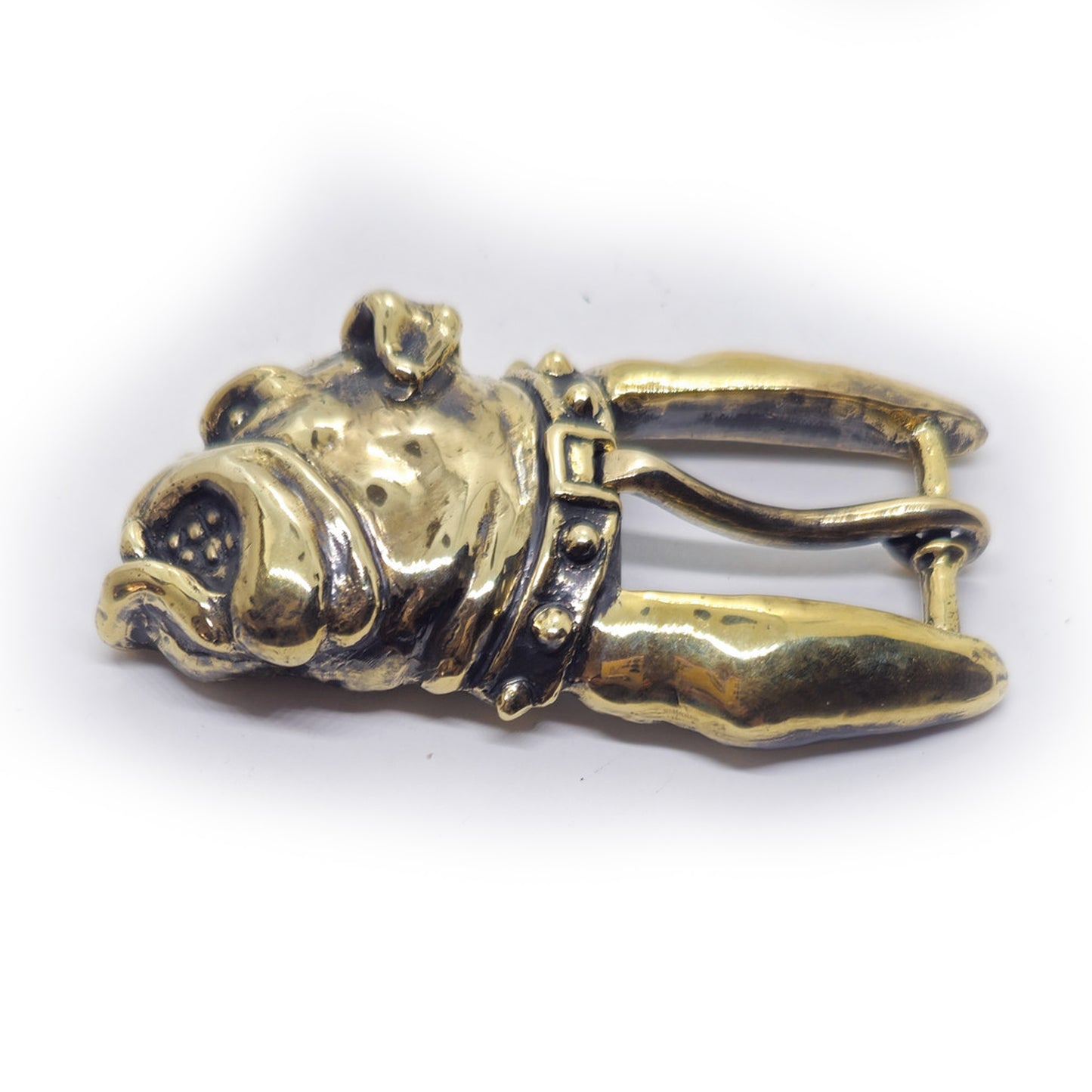Bulldog Angry Head Bronze Belt Buckle