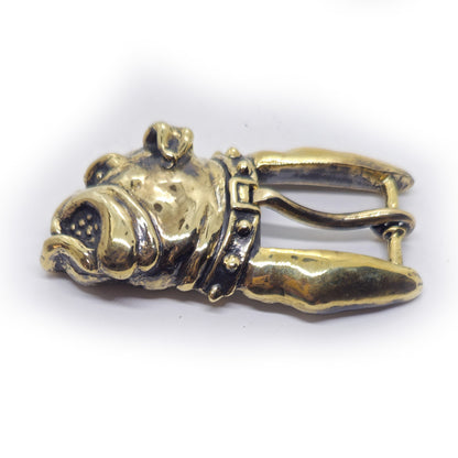 Bulldog Angry Head Bronze Belt Buckle