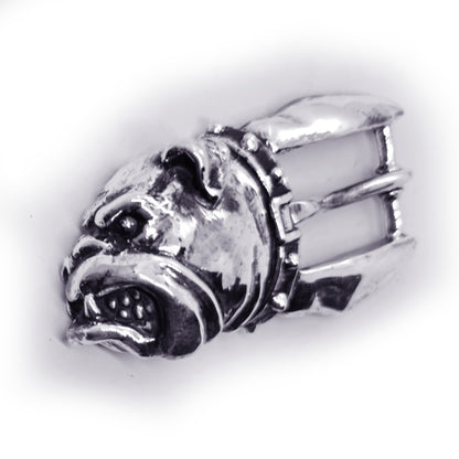 Bulldog Angry Head Sterling Silver Belt Buckle