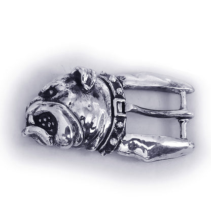 Bulldog Angry Head Sterling Silver Belt Buckle