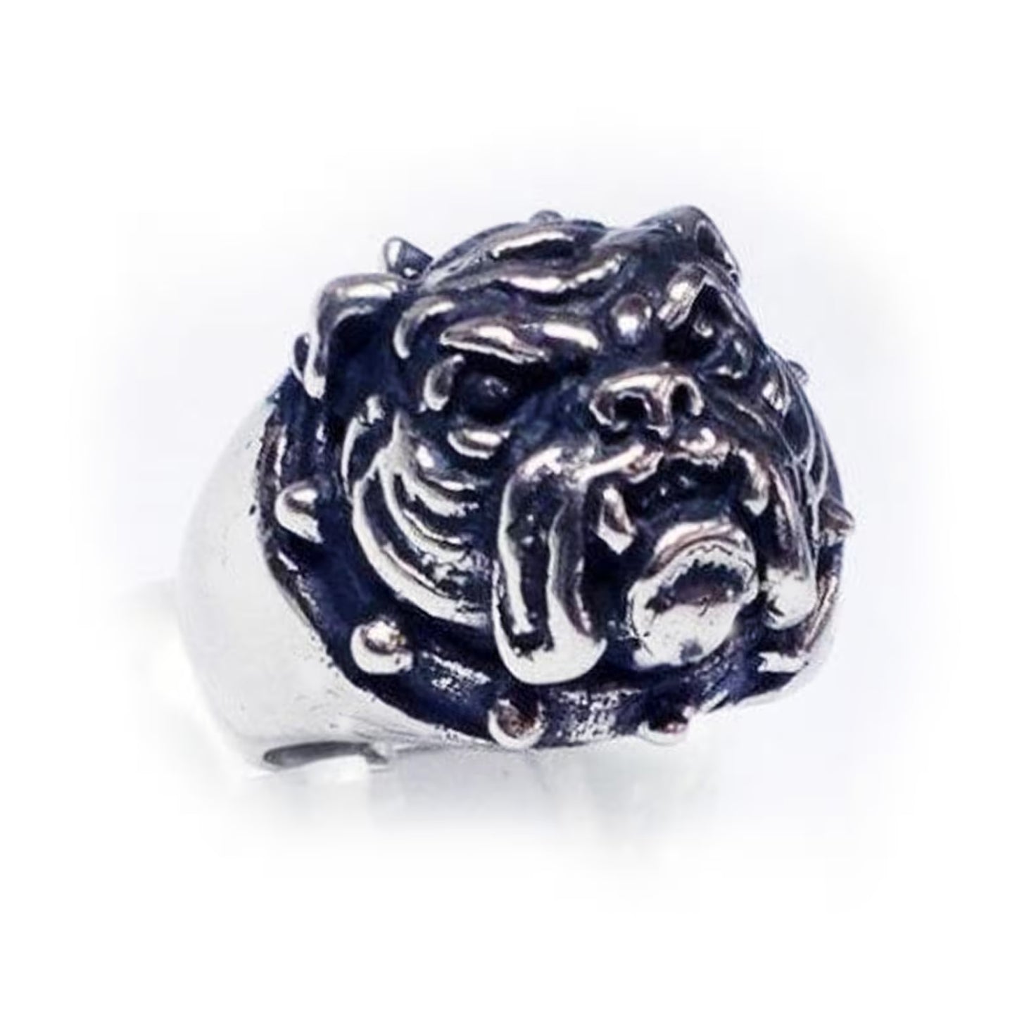 Bulldog Head sterling Silver Ring