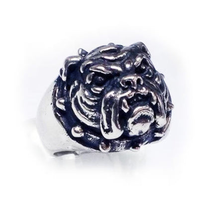 Bulldog Head sterling Silver Ring
