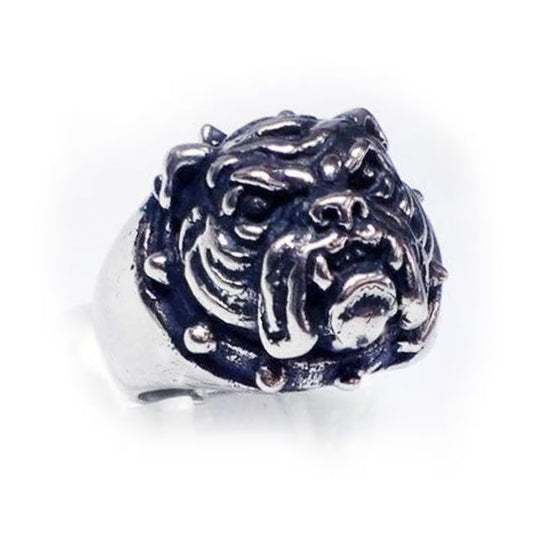 Bulldog Head sterling Silver Ring