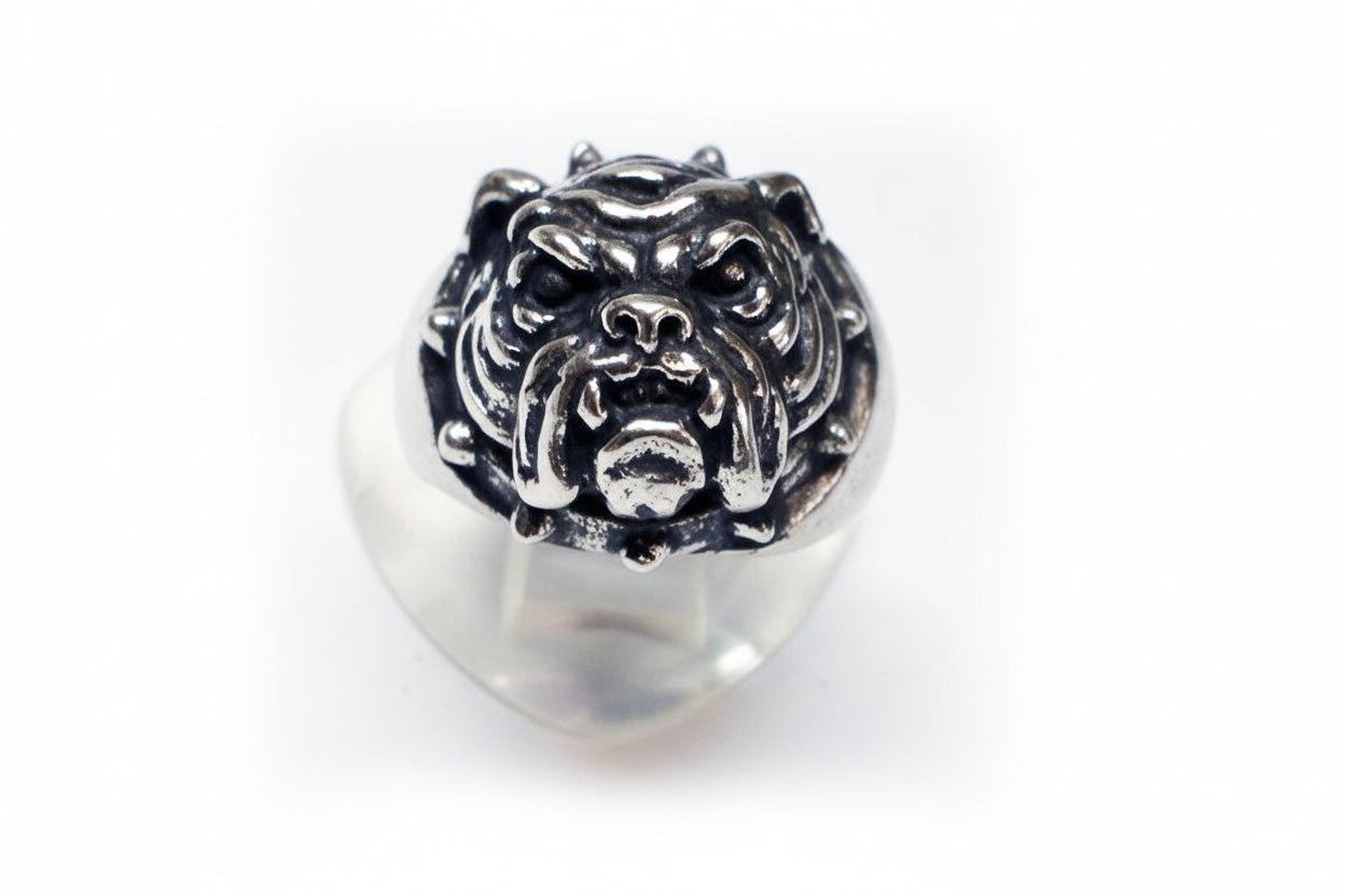 Bulldog Head sterling Silver Ring