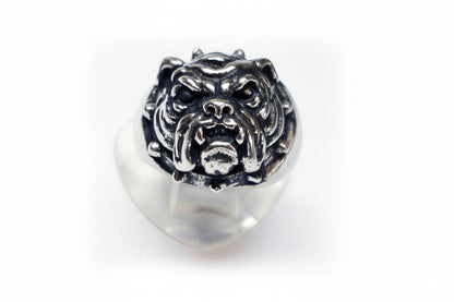 Bulldog Head sterling Silver Ring