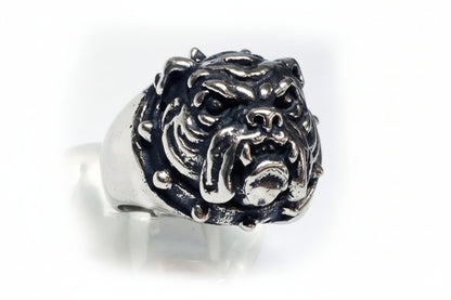 Bulldog Head sterling Silver Ring