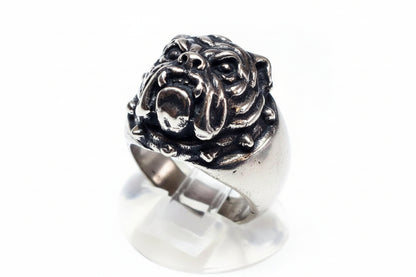Bulldog Head sterling Silver Ring