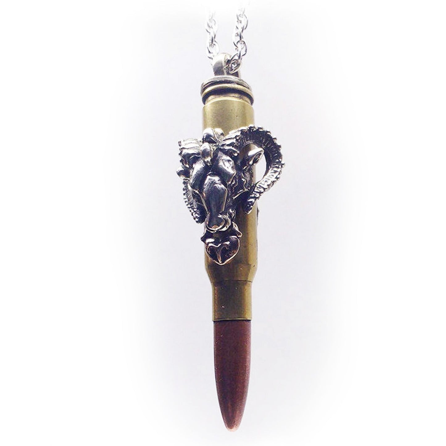 Goat Year Zodiac Love Bullet Silver Pendant