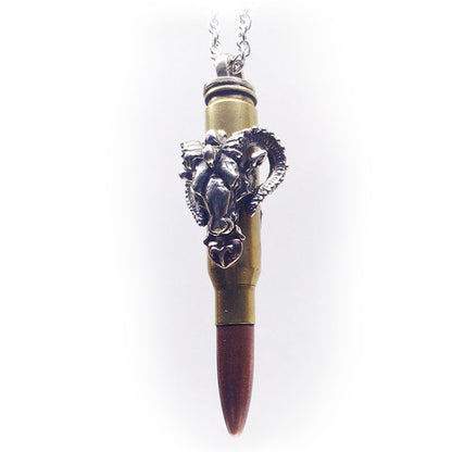 Goat Year Zodiac Love Bullet Silver Pendant