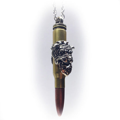 Dog Year Zodiac Love Bullet Silver Pendant