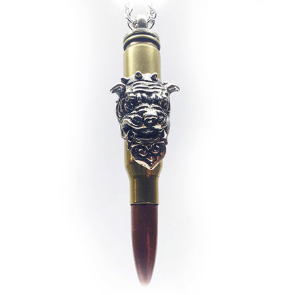Dog Year Zodiac Love Bullet Silver Pendant