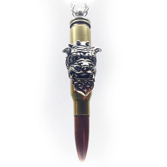 Dog Year Zodiac Love Bullet Silver Pendant