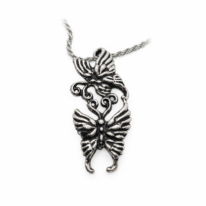 Butterflies in Love Playing and Flying Sterling Silver Pendant