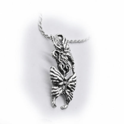 Butterflies in Love Playing and Flying Sterling Silver Pendant