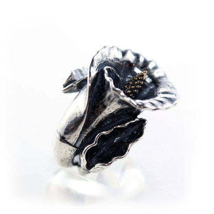 Calla Lily Sterling Silver and Bronze Ring