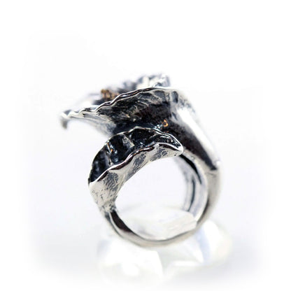 Calla Lily Sterling Silver and Bronze Ring