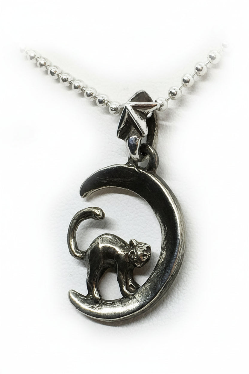 Halloween Cat Sterling Silver Pendant