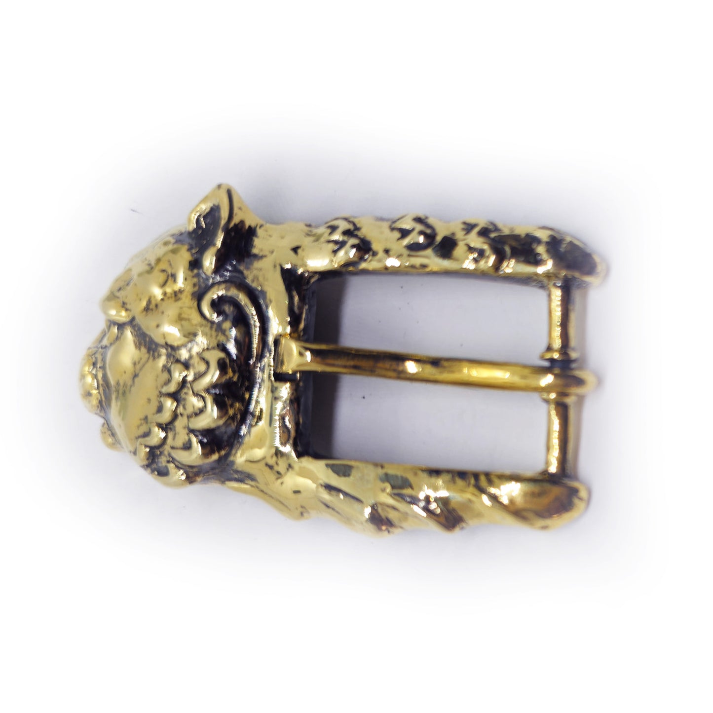 Cat Head Bronze Belt Buckle