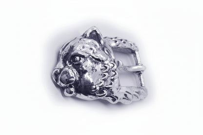 Cat Head Sterling Silver Belt Buckle