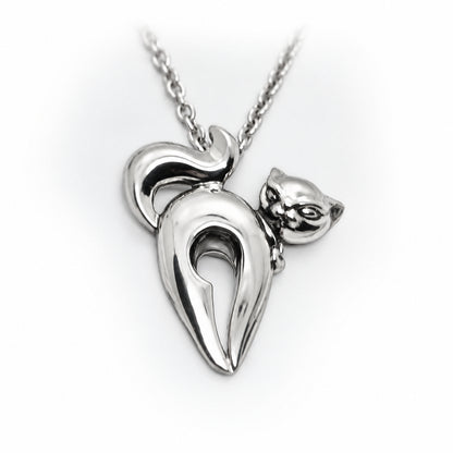 Cat Horny Looking Sterling Silver or Gold Pendant