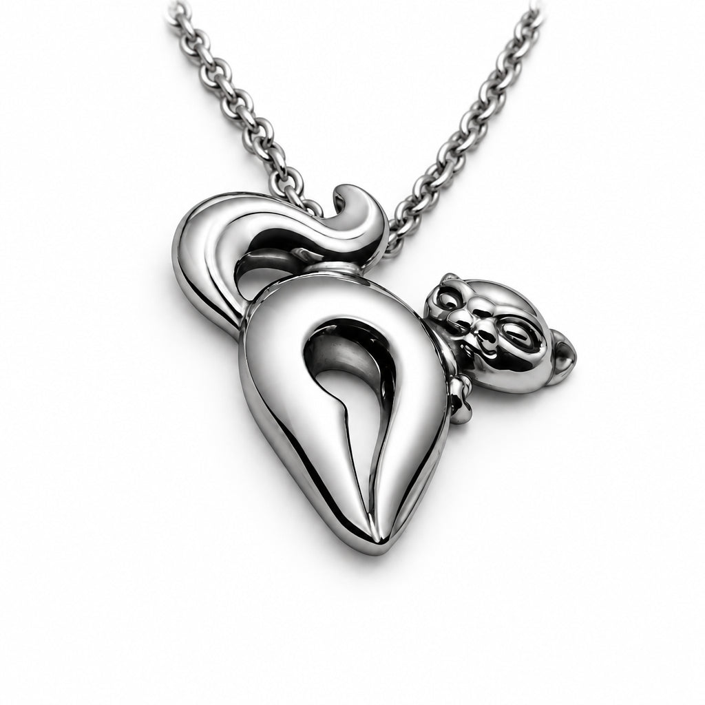 Cat Horny Looking Sterling Silver or Gold Pendant