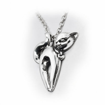 Cat Horny Looking Sterling Silver or Gold Pendant