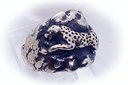 Cheetah Speeding Sterling Silver Ring