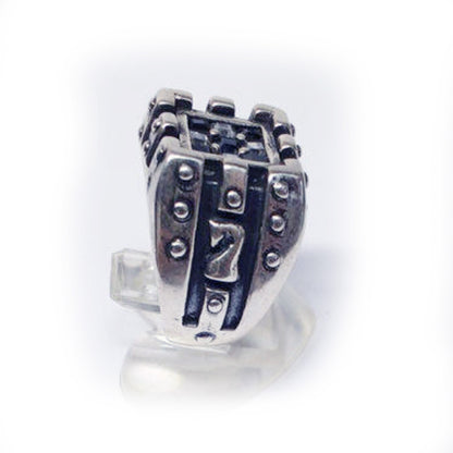 Chess Sterling Silver Ring with black and white Stones