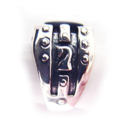 Chess Sterling Silver Ring with Black Onyx Stone