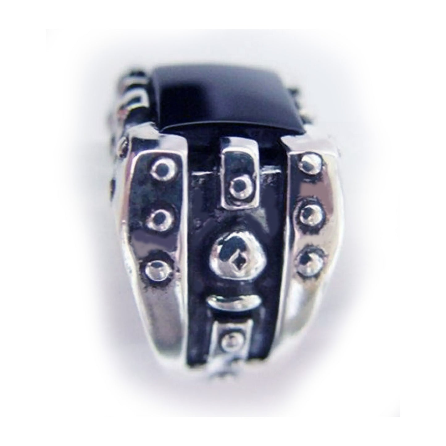 Chess Sterling Silver Ring with Black Onyx Stone