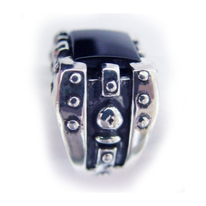 Chess Sterling Silver Ring with Black Onyx Stone