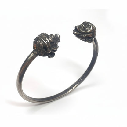Chimpanzee Head Sterling Silver Bracelet